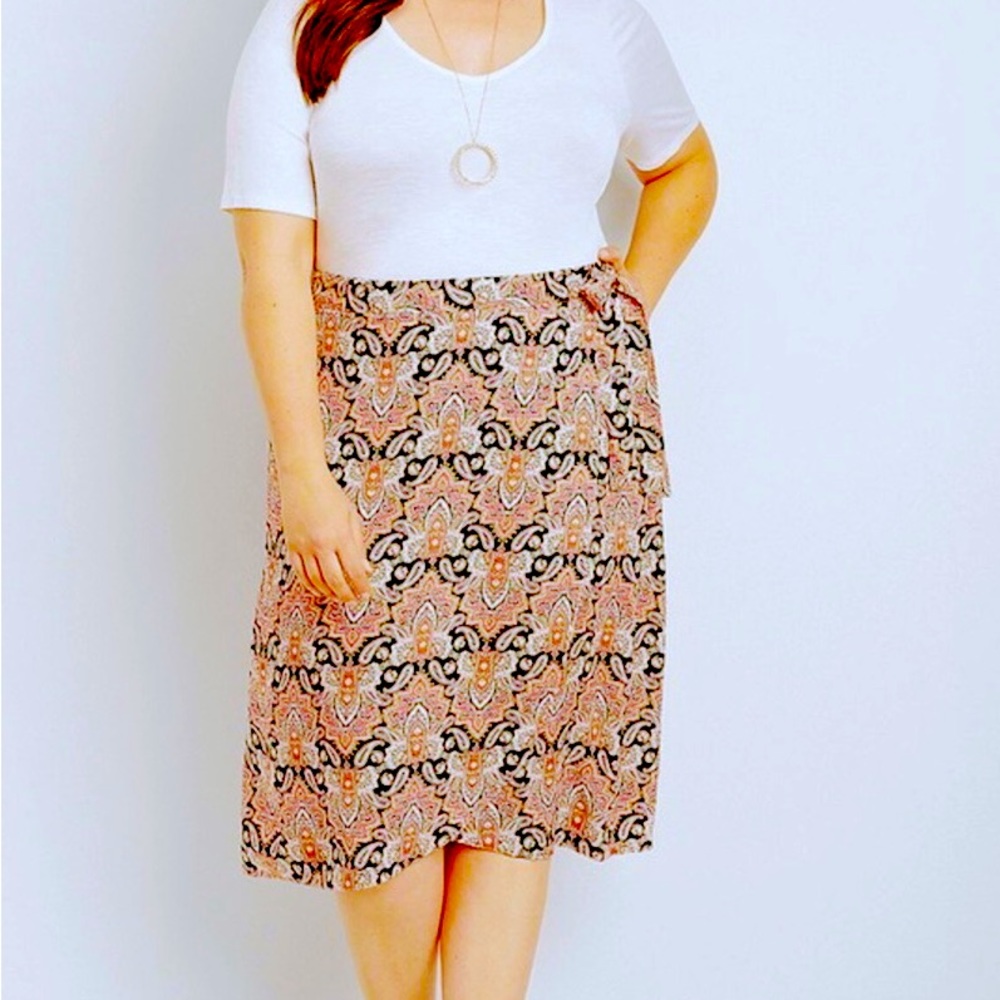 Maurice’s tribal wrap skirt with elastic stretch at the waist